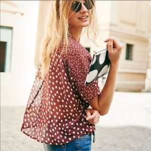 MADEWELL silk red polka dot top
